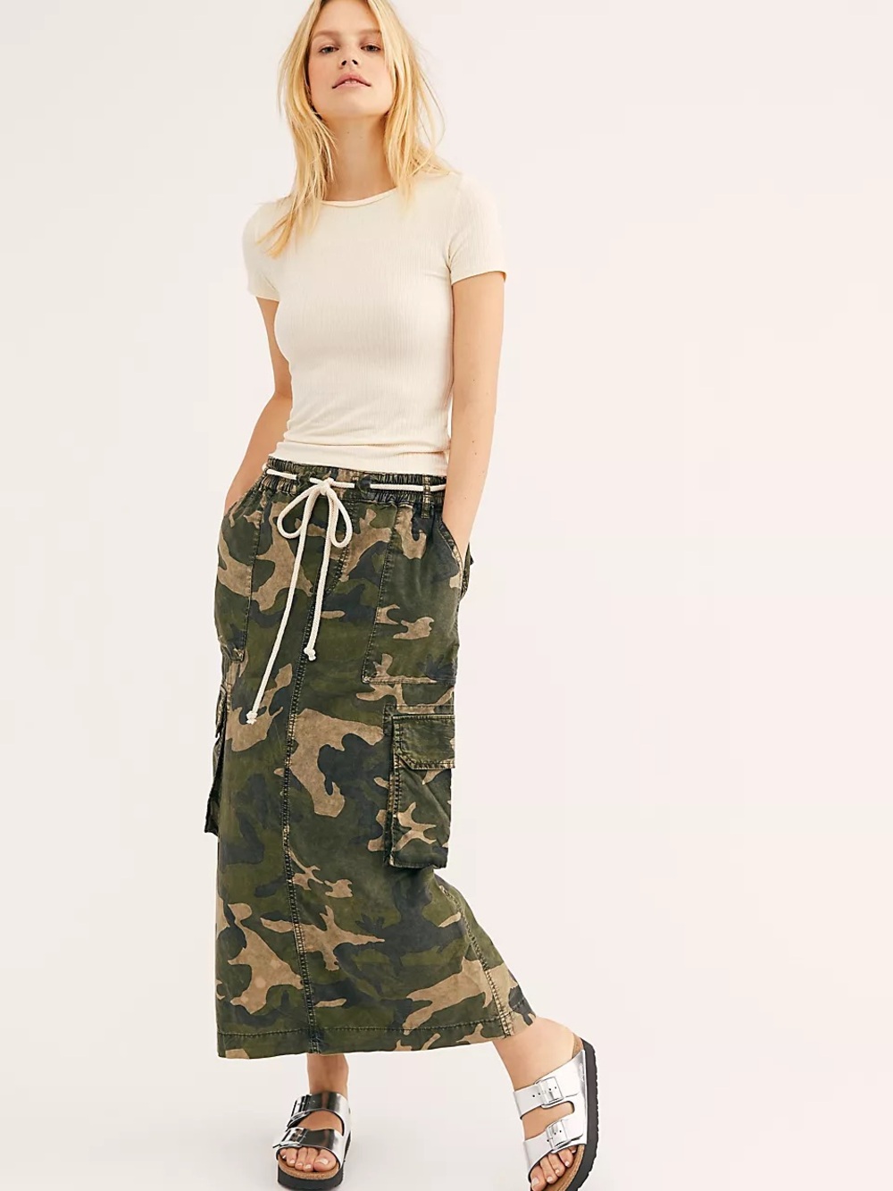 Free People Let Me In Printed Skirt Size S